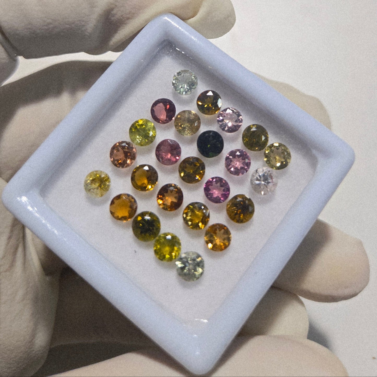 25 Pcs Natural Tourmaline Faceted Gemstones – 4mm Round Cut Loose Stones