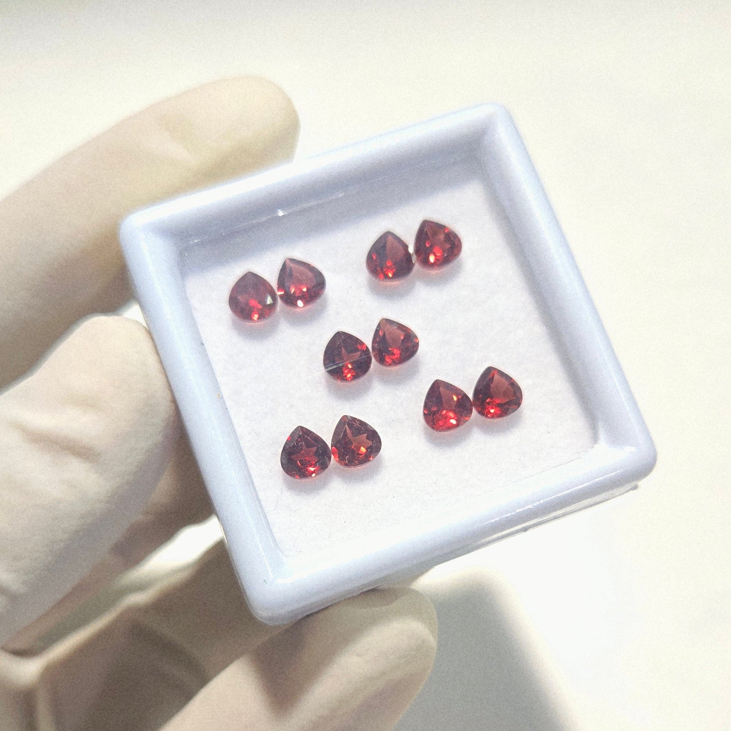 5 Pairs Natural Garnet Faceted Gemstone – 5mm Teardrop Cut Loose Stones