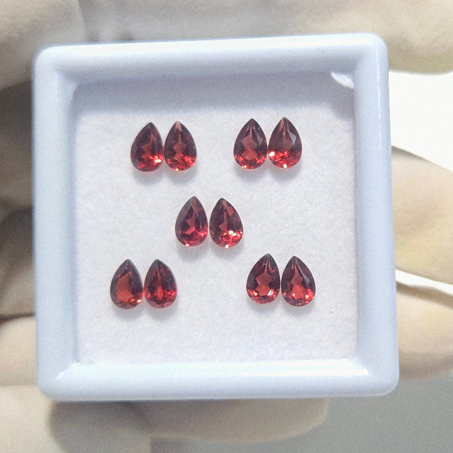 5 Pairs Natural Garnet Faceted Gemstone – 6x4mm Pear Cut Loose Stones