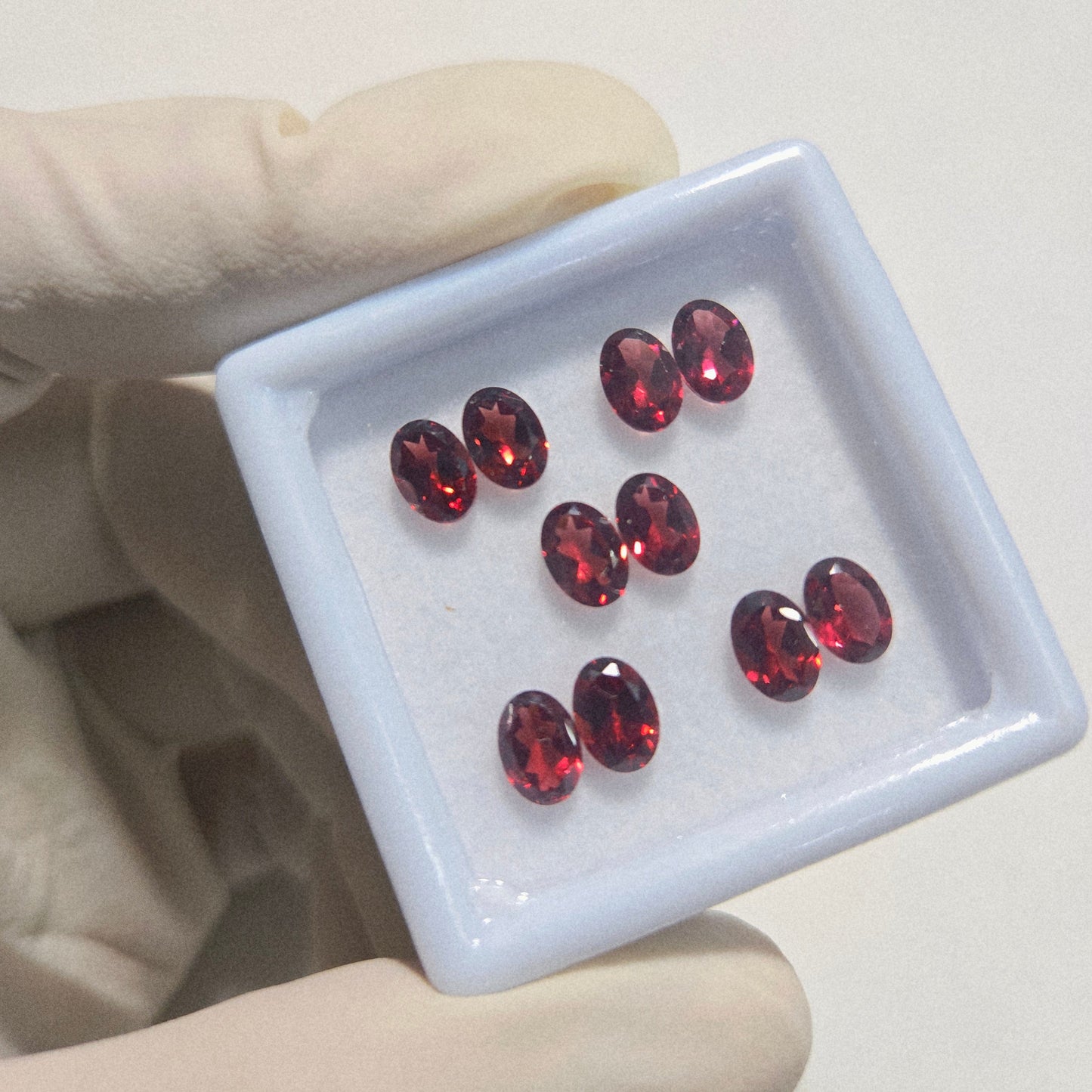 5 Pairs Natural Garnet Faceted Gemstone – 6x4mm Oval Cut Loose Stones
