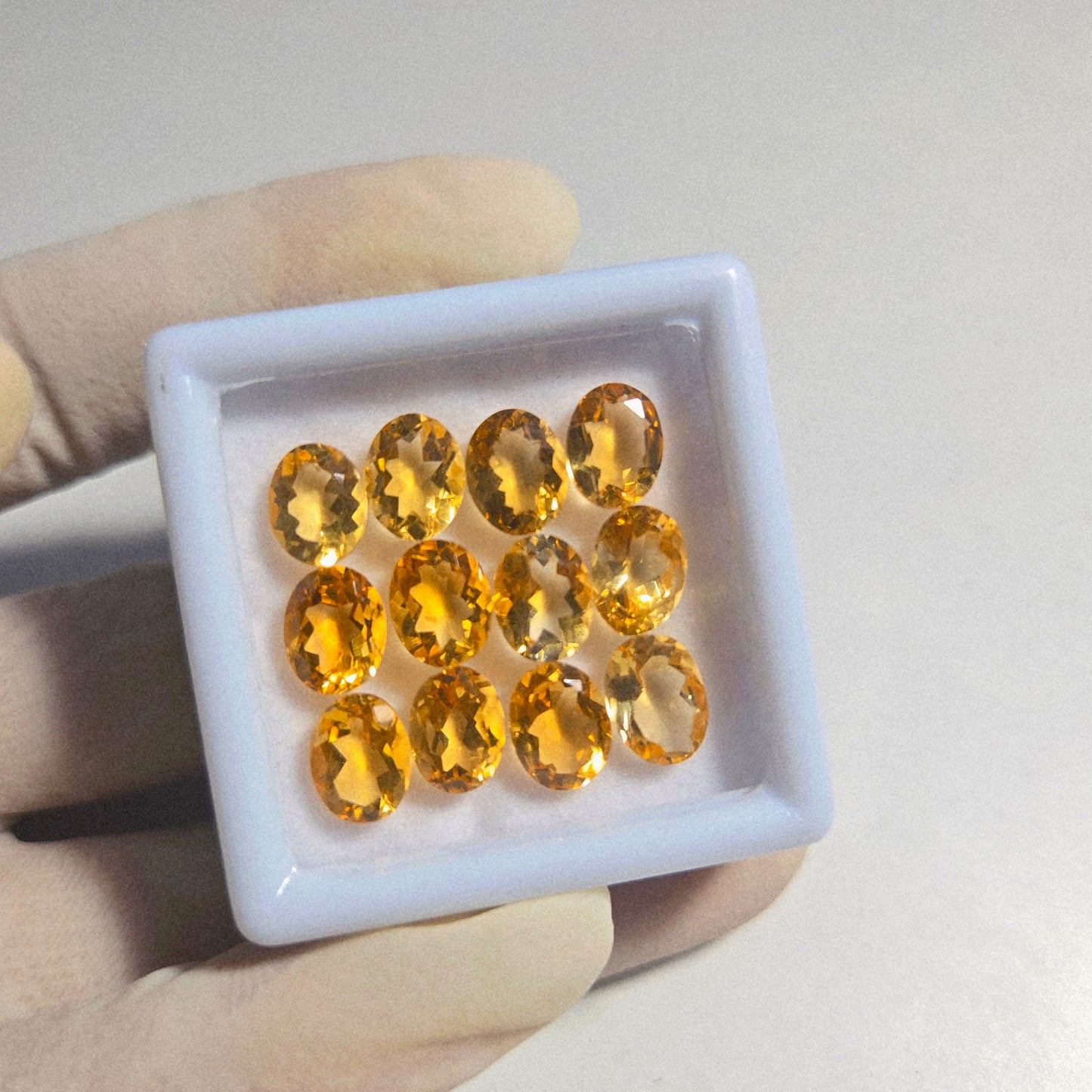 Natural Citrine Faceted Gemstone- 12 Pcs | 9x7mm Oval Shape | for Jewelry Making