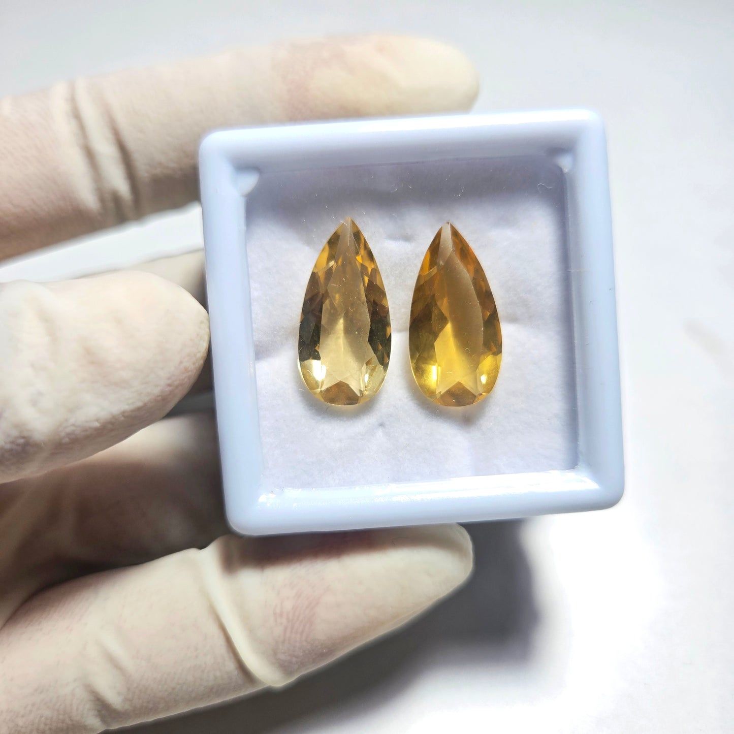 Natural Citrine Faceted Gemstone- 1 Pair | 20x10mm Pear Shape | for Jewelry Making