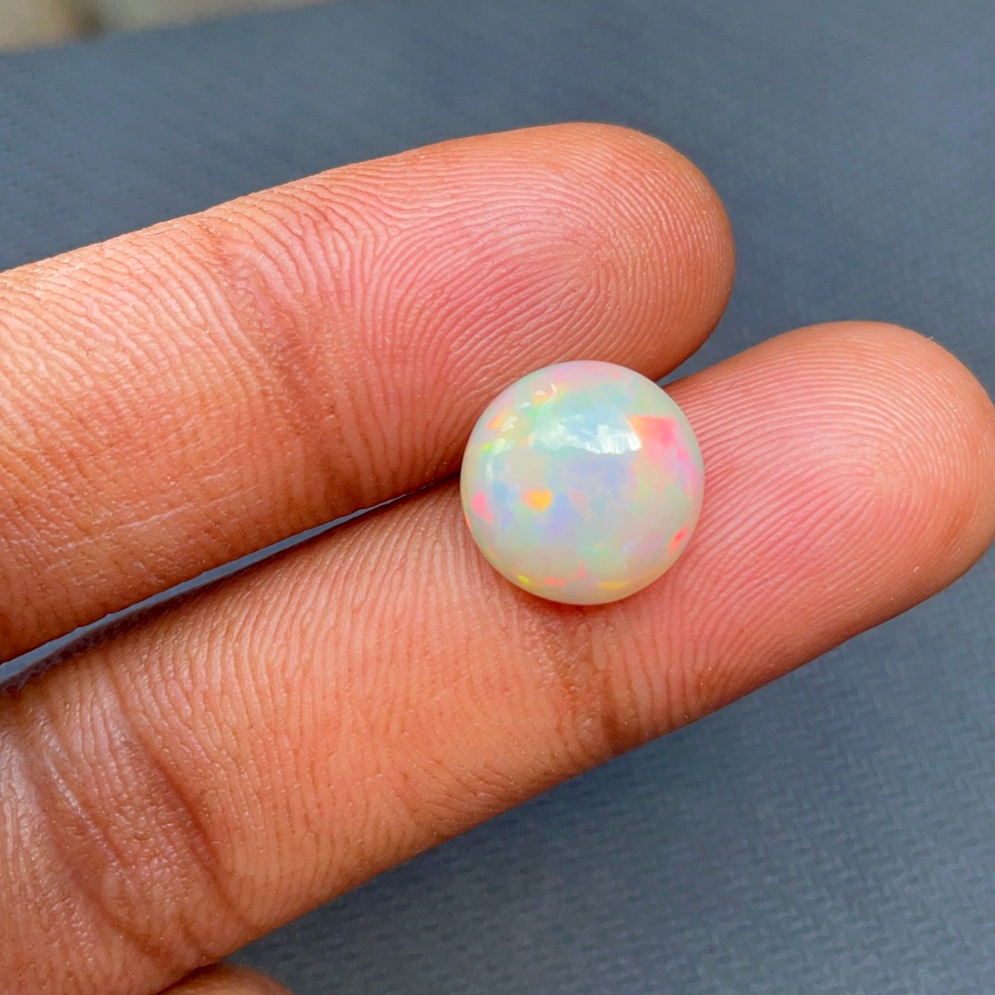 Natural Ethiopian Opal Cabochon – 1 Pc | 14mm Round | Loose Gemstone for Jewelry Making