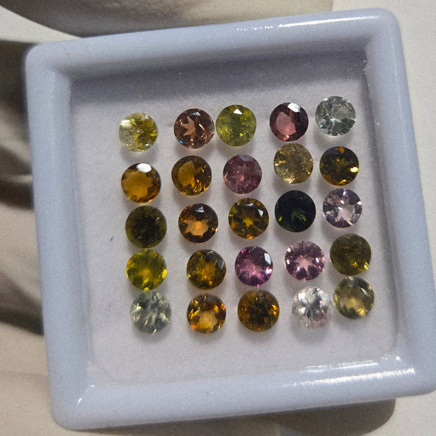 25 Pcs Natural Tourmaline Faceted Gemstones – 4mm Round Cut Loose Stones