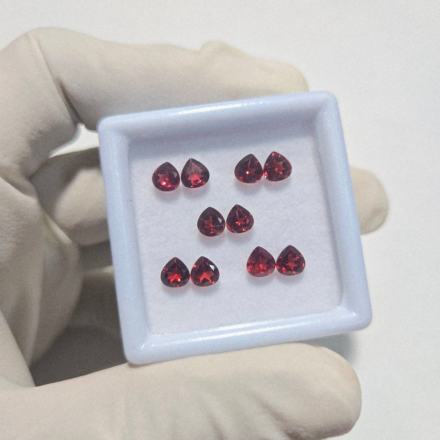 5 Pairs Natural Garnet Faceted Gemstone – 5mm Teardrop Cut Loose Stones