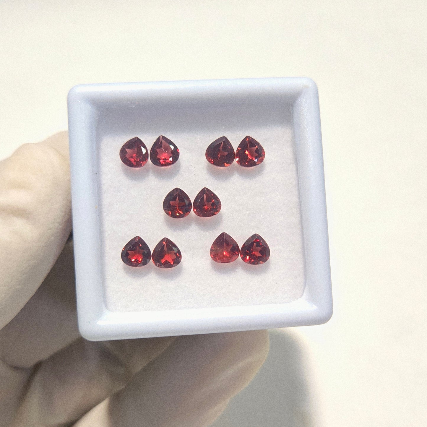 5 Pairs Natural Garnet Faceted Gemstone – 5mm Teardrop Cut Loose Stones