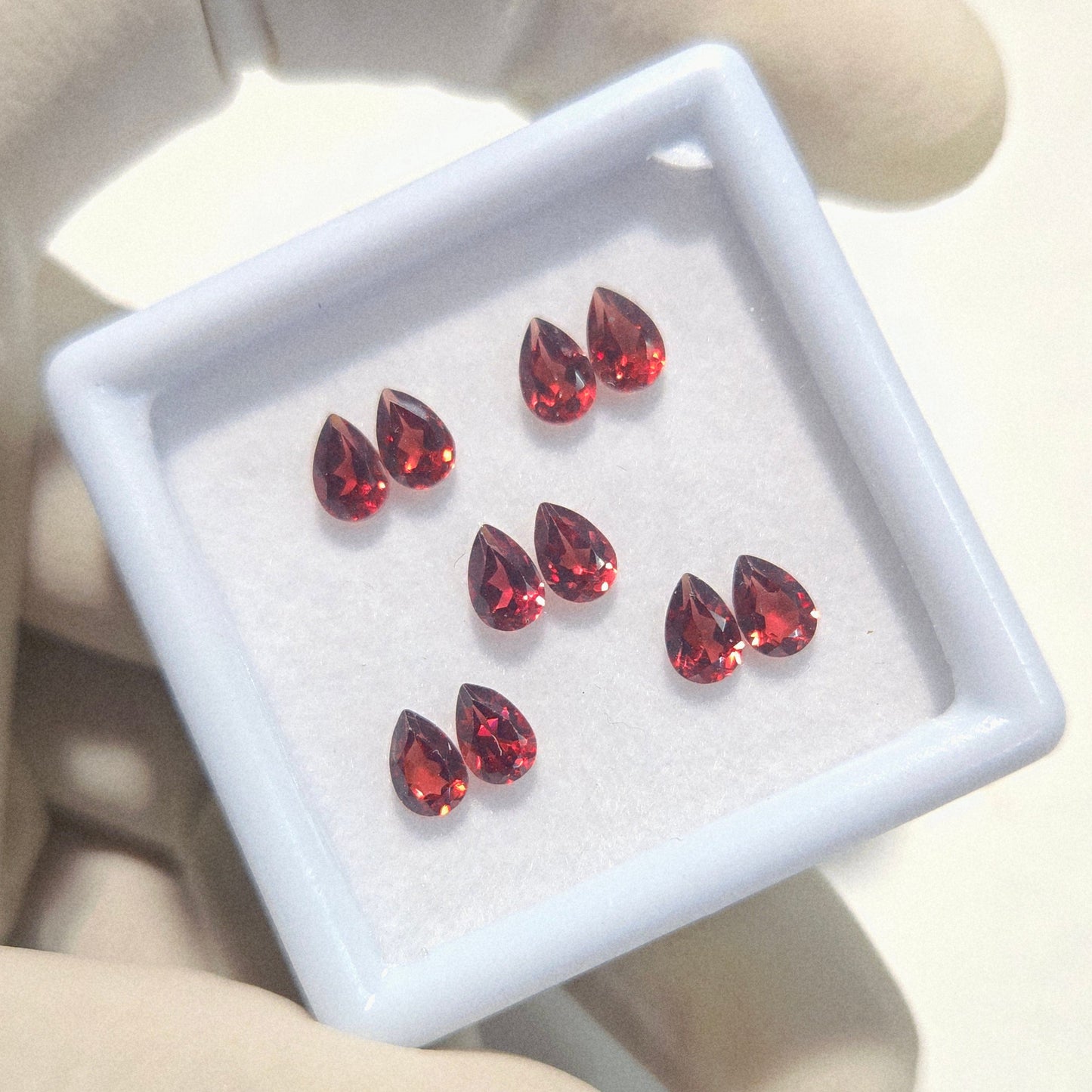 5 Pairs Natural Garnet Faceted Gemstone – 6x4mm Pear Cut Loose Stones