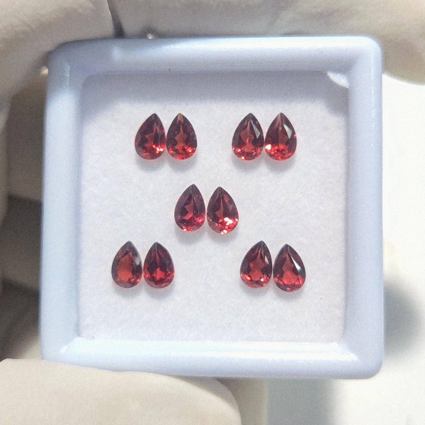 5 Pairs Natural Garnet Faceted Gemstone – 6x4mm Pear Cut Loose Stones