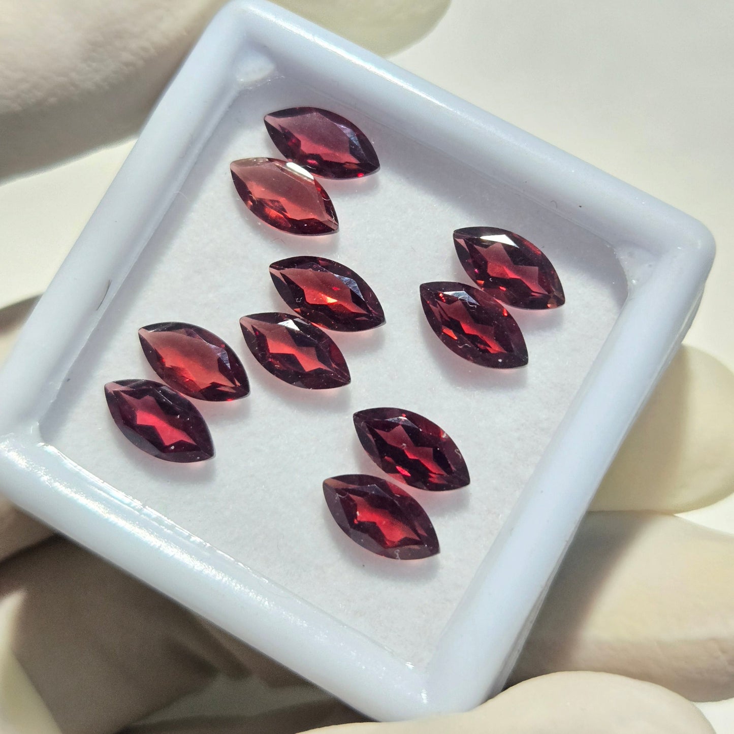5 Pairs Natural Garnet Faceted Gemstone – 10x5mm Marquise Cut Loose Stones