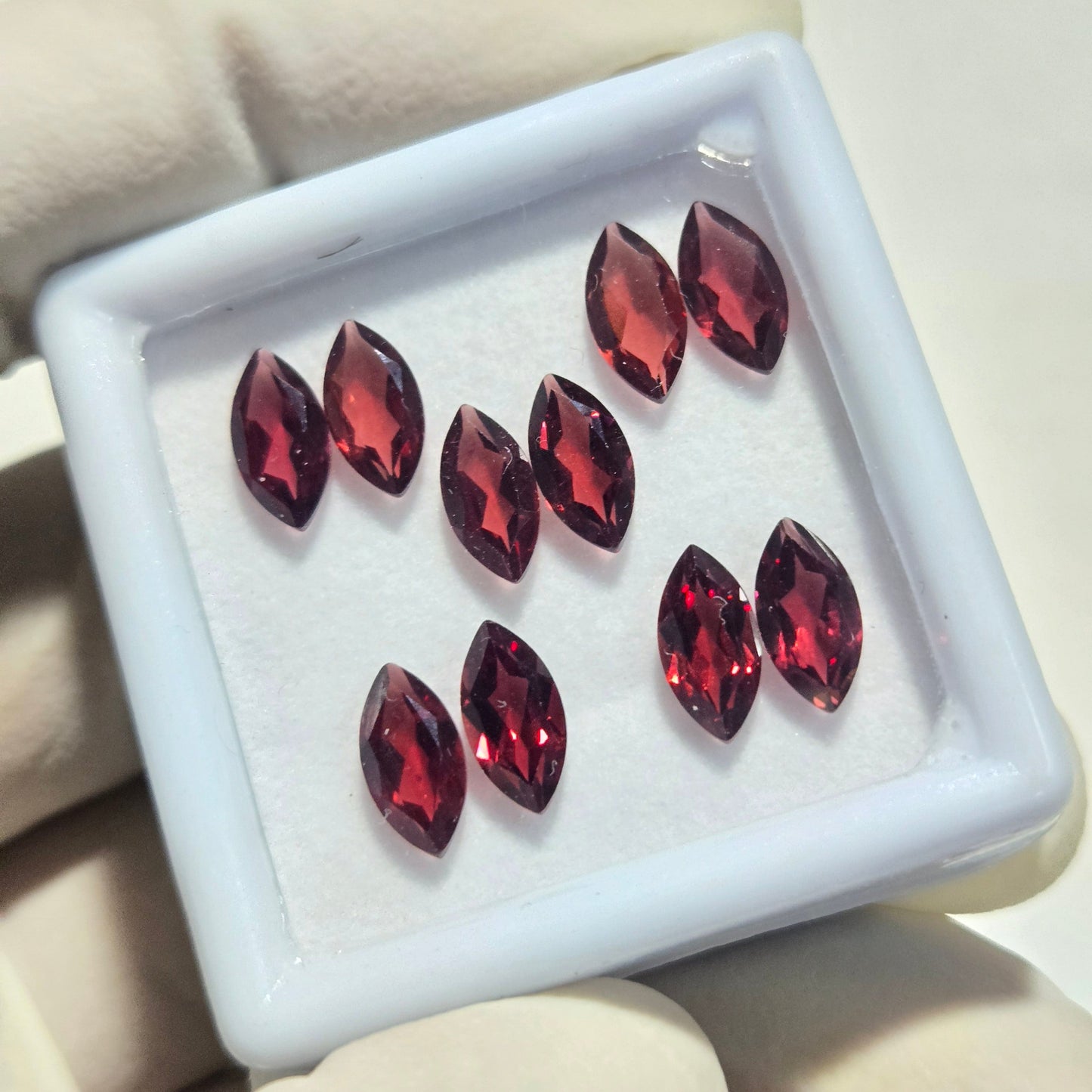 5 Pairs Natural Garnet Faceted Gemstone – 10x5mm Marquise Cut Loose Stones