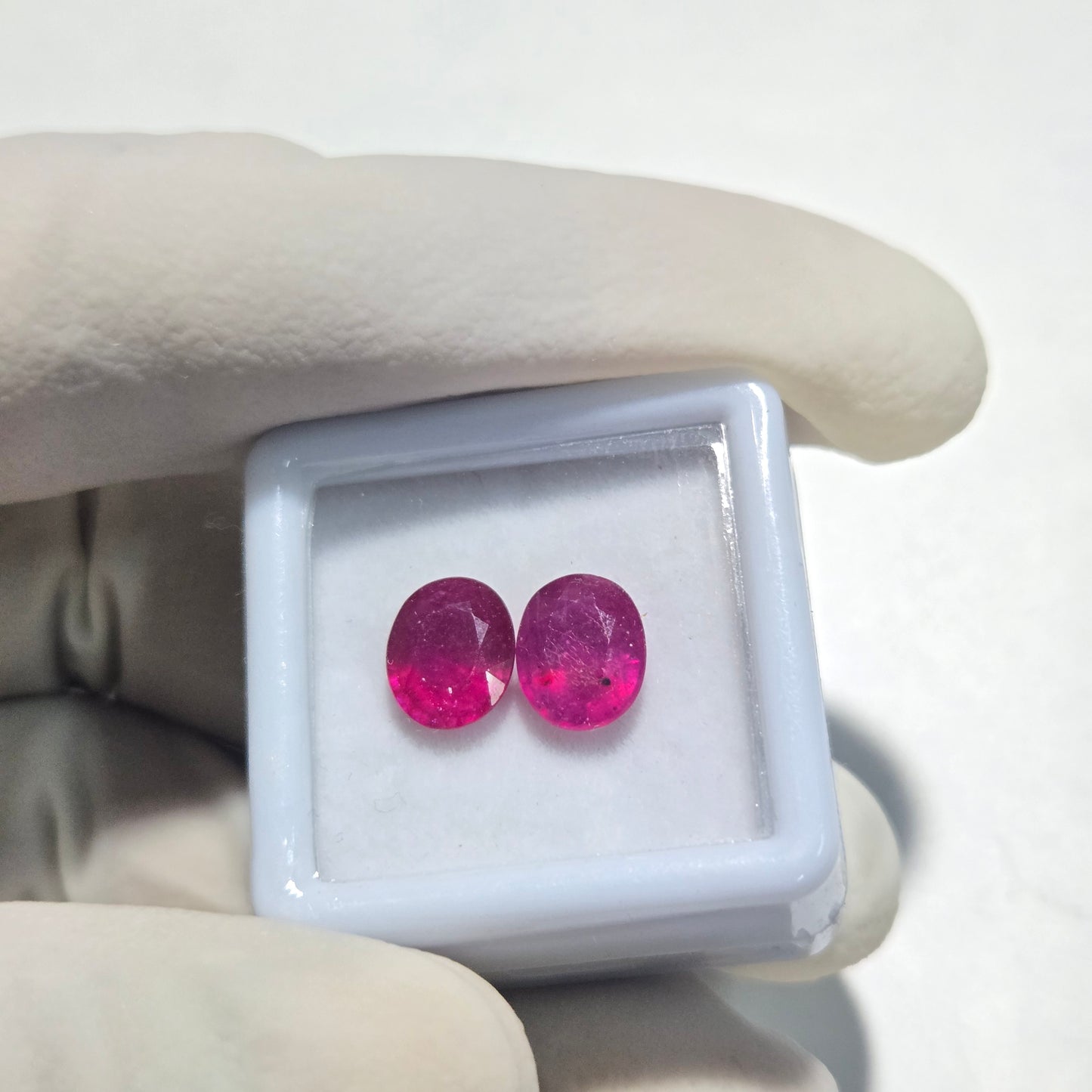 2 Pcs Natural Ruby Faceted Gemstone | 9x7mm Oval Cut | 4.25 Carats Total | Loose Stones