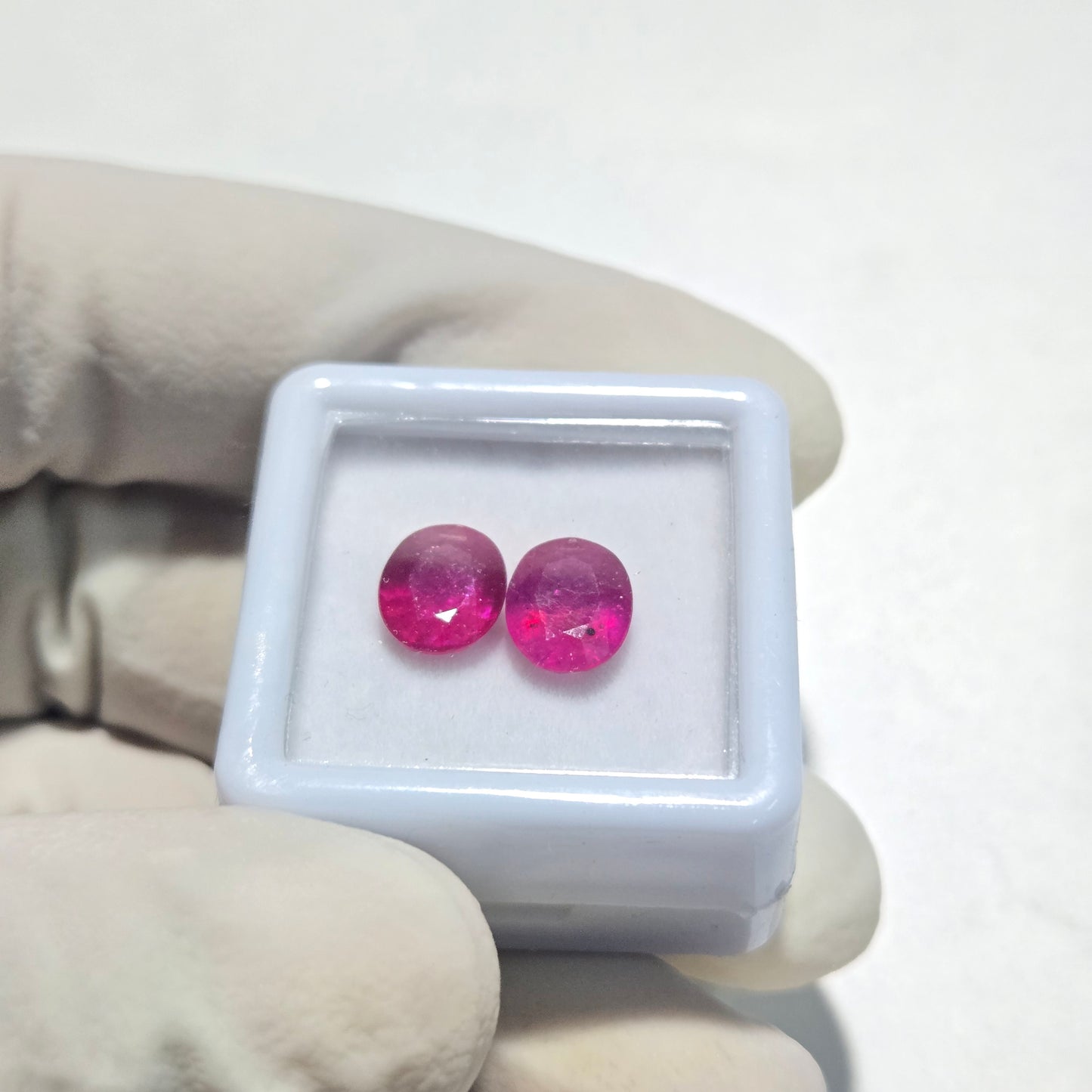 2 Pcs Natural Ruby Faceted Gemstone | 9x7mm Oval Cut | 4.25 Carats Total | Loose Stones