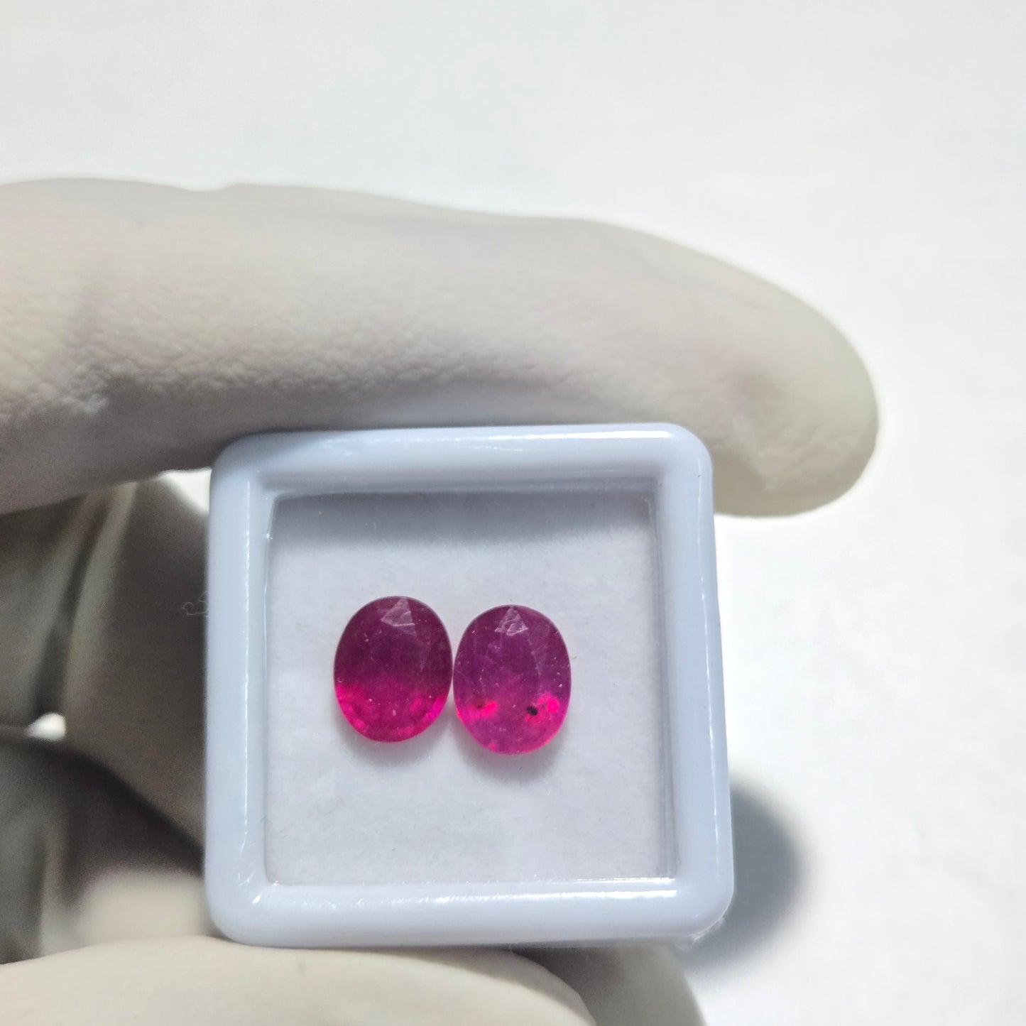 2 Pcs Natural Ruby Faceted Gemstone | 9x7mm Oval Cut | 4.25 Carats Total | Loose Stones