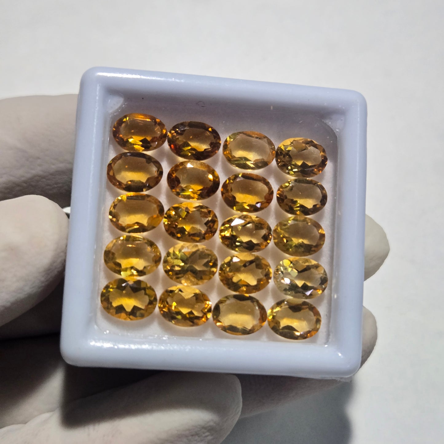 20 Pcs Natural Citrine Faceted Gemstone | 8x6mm Oval Cut | Loose Stones for Jewelry Making
