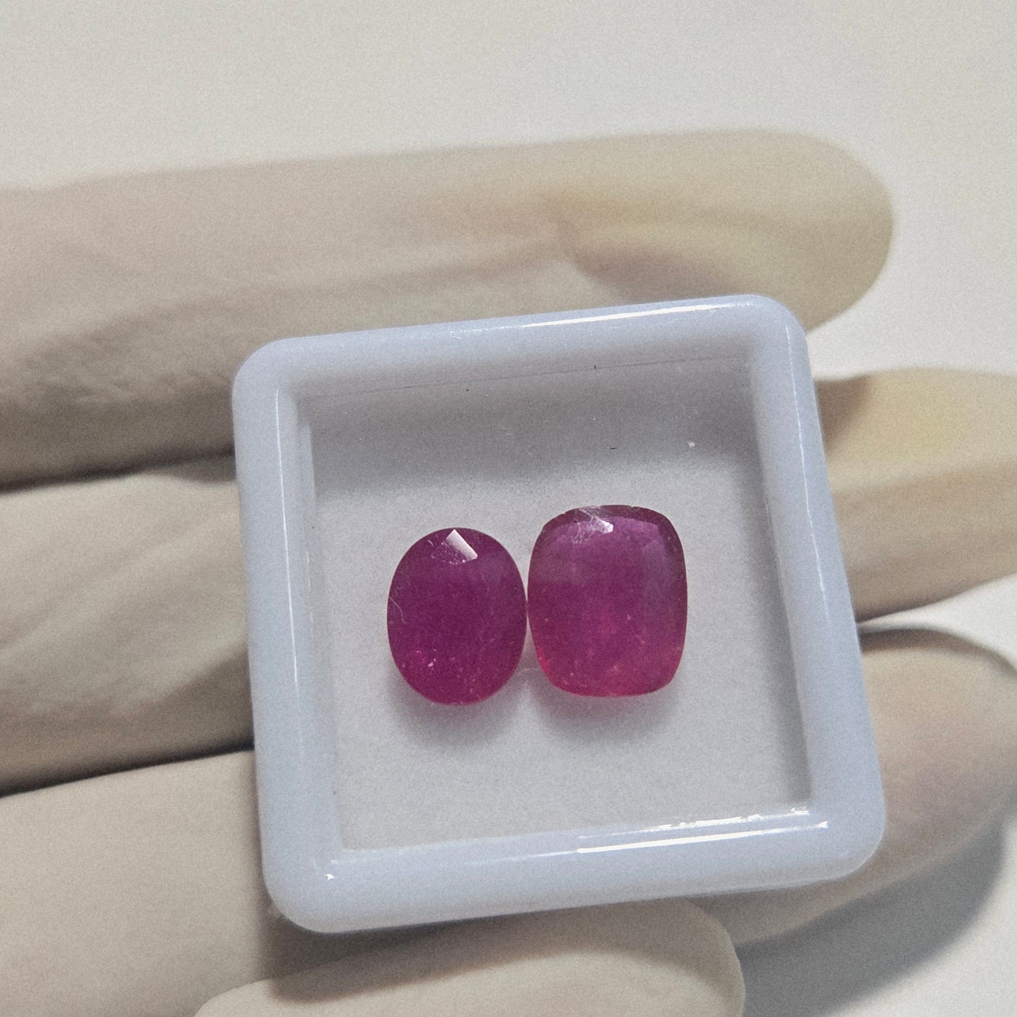 2 Pcs Natural Ruby Faceted Gemstone | 9x7mm Mix Cut | 5 Carats | Loose Stones