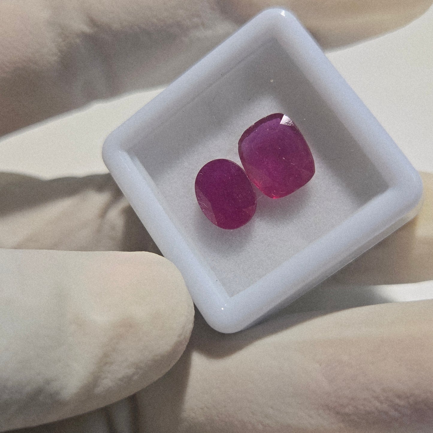 2 Pcs Natural Ruby Faceted Gemstone | 9x7mm Mix Cut | 5 Carats | Loose Stones