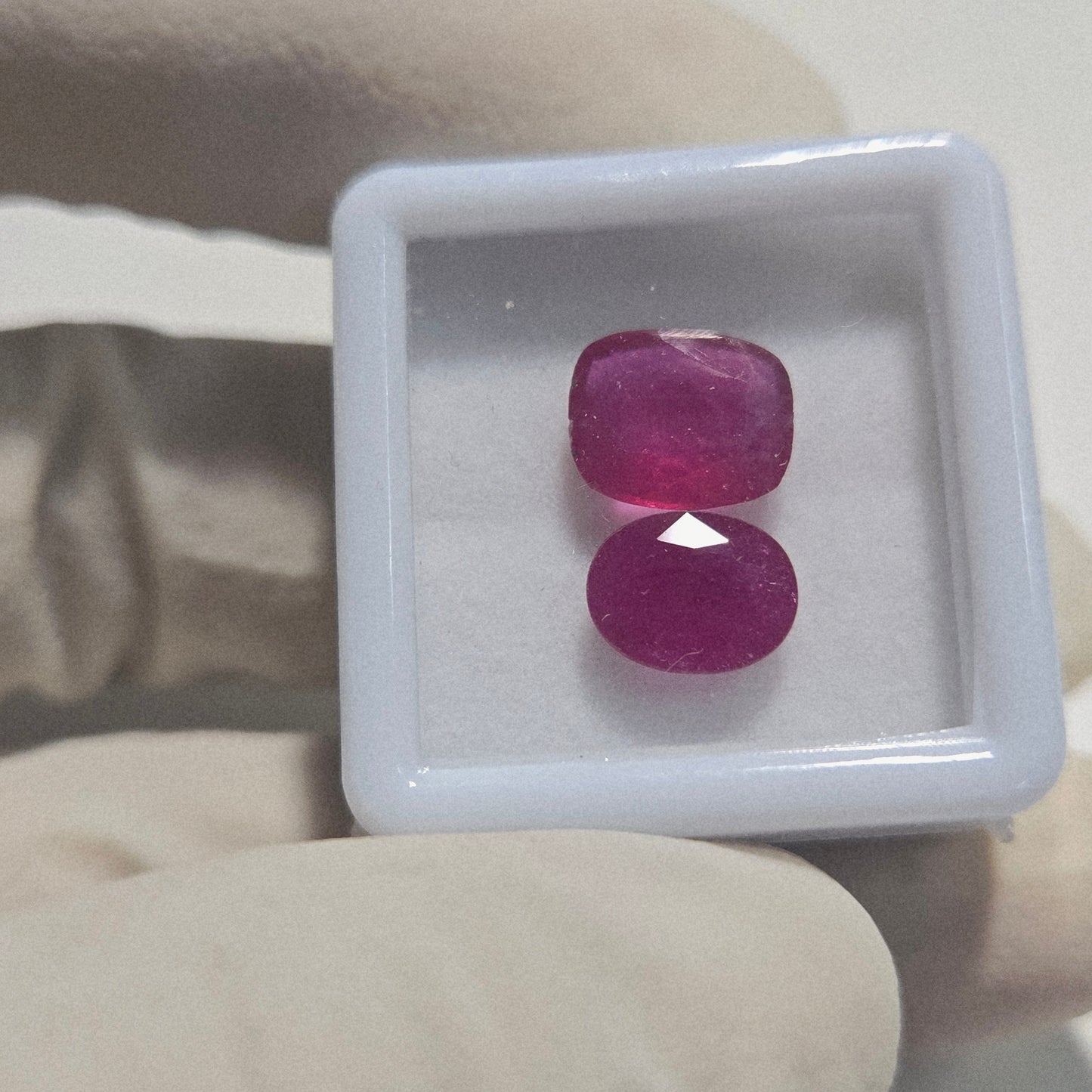 2 Pcs Natural Ruby Faceted Gemstone | 9x7mm Mix Cut | 5 Carats | Loose Stones