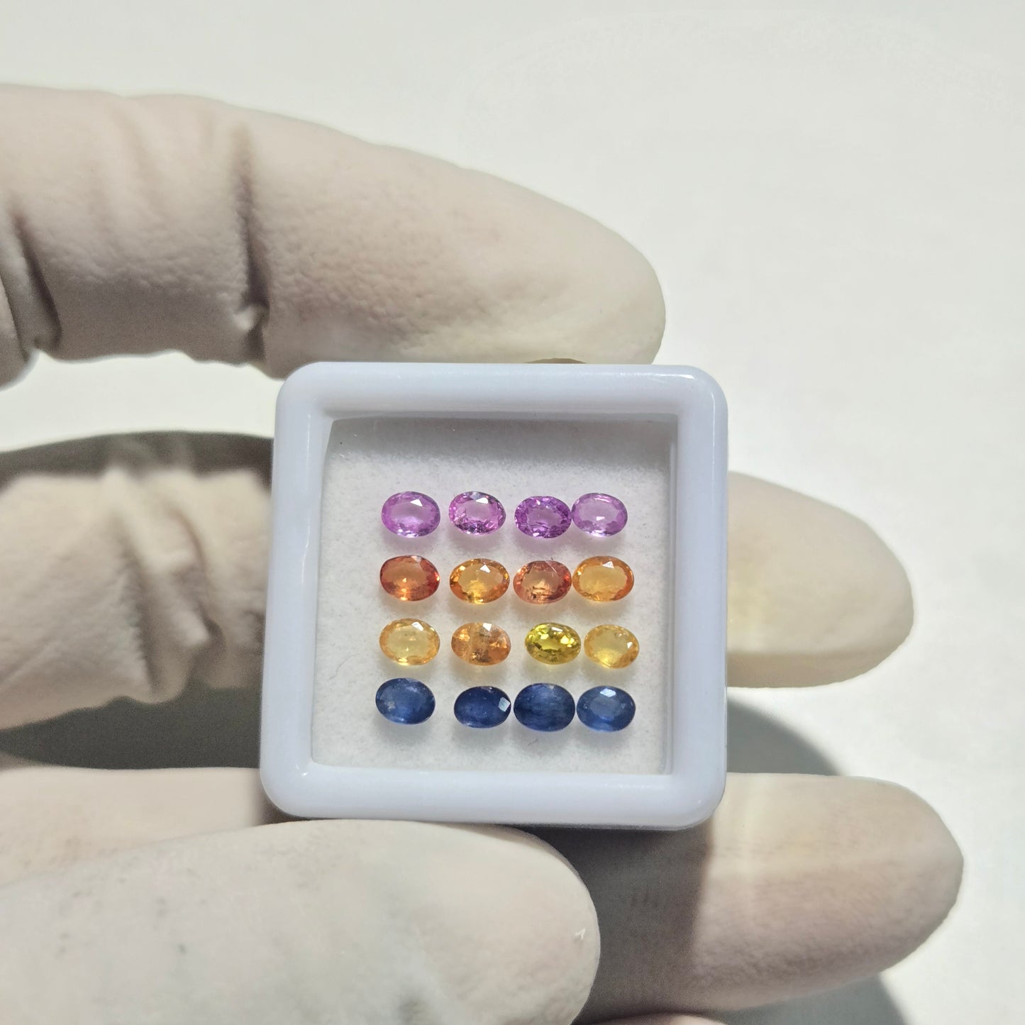 16 Pcs Natural Multi Sapphire Faceted Gemstones – 4x3mm Oval Cut | 3 Carats | Loose Stones