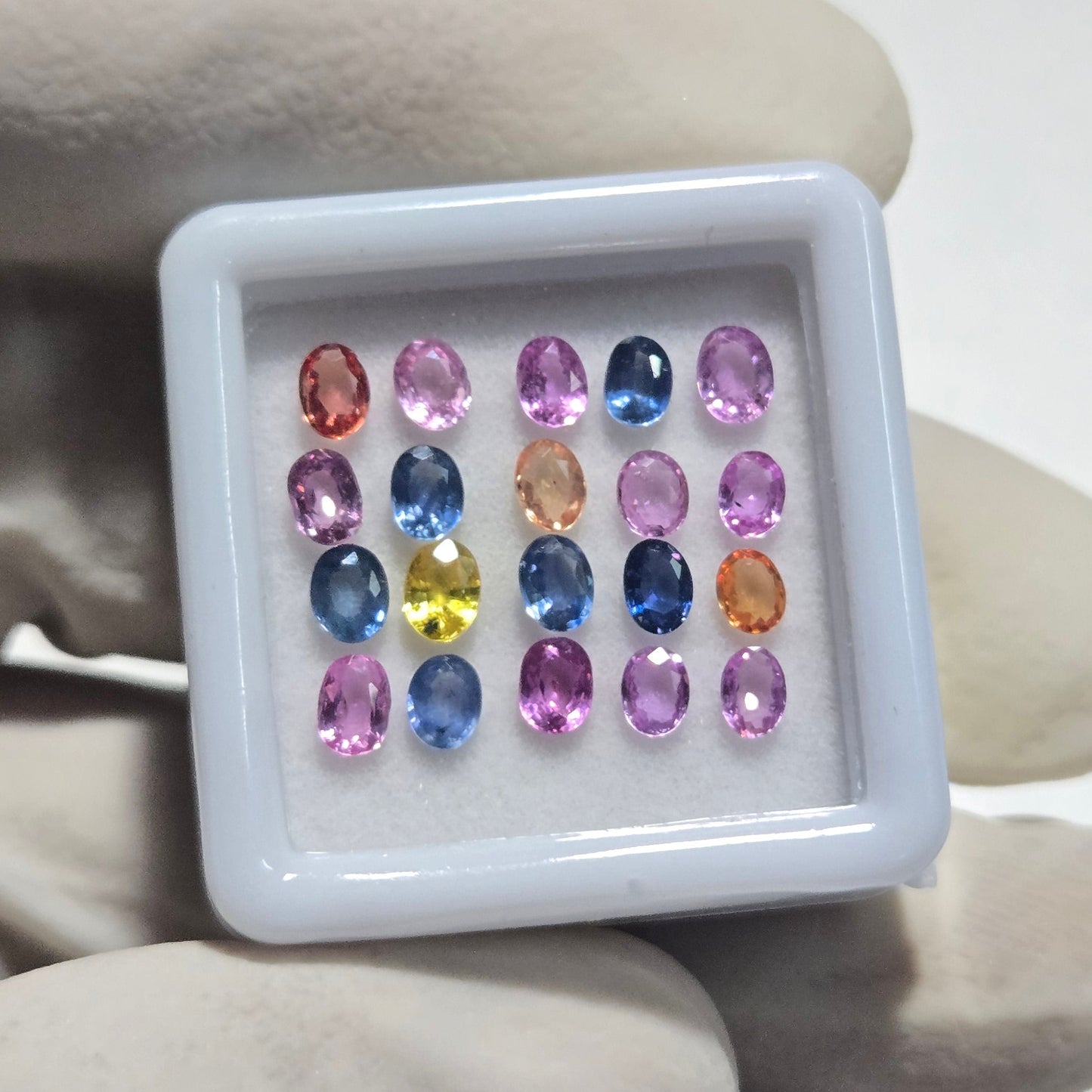 20 Pcs Natural Multi Sapphire Faceted Gemstones – 4x3mm Oval Cut | 3.6 Carats | Loose Stones