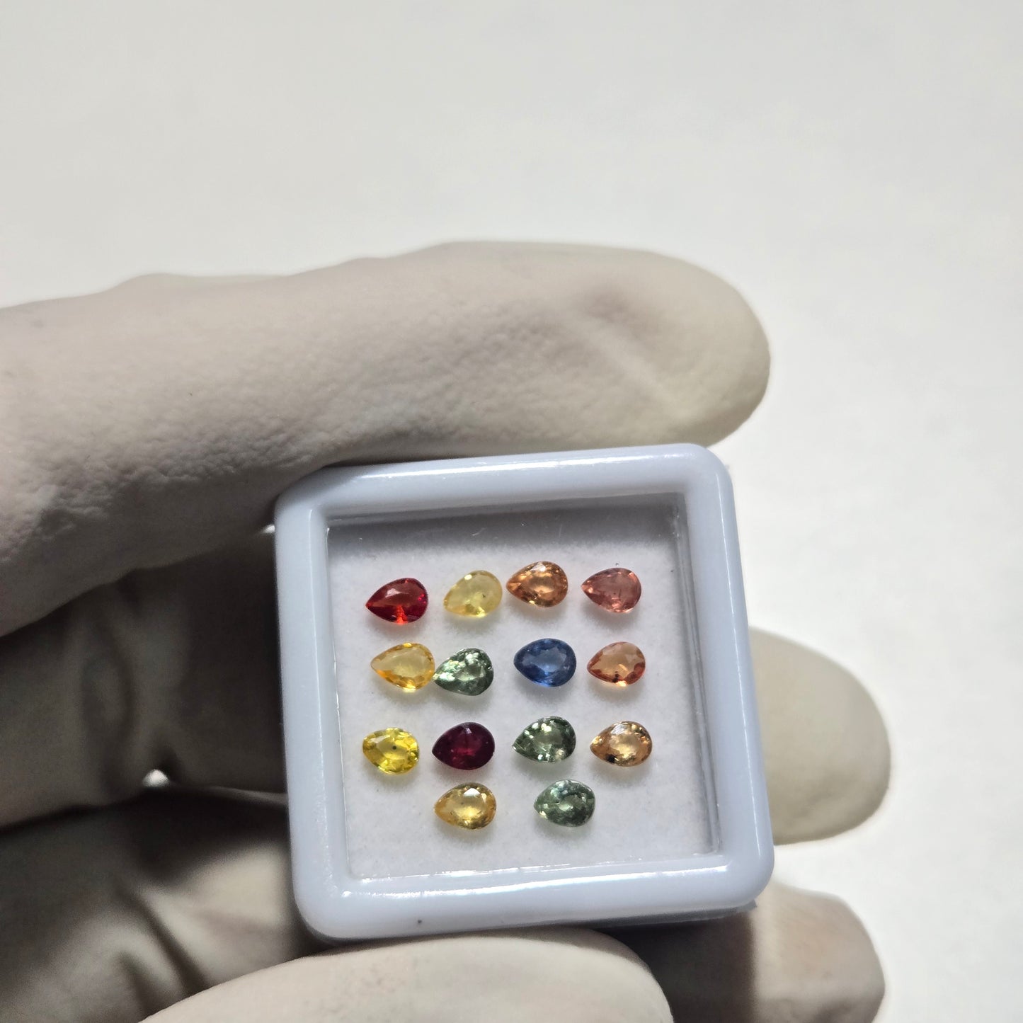 14 Pcs Natural Multi Sapphire Faceted Gemstones – 4x3mm Pear Cut | 2.6 Carats | Loose Stones