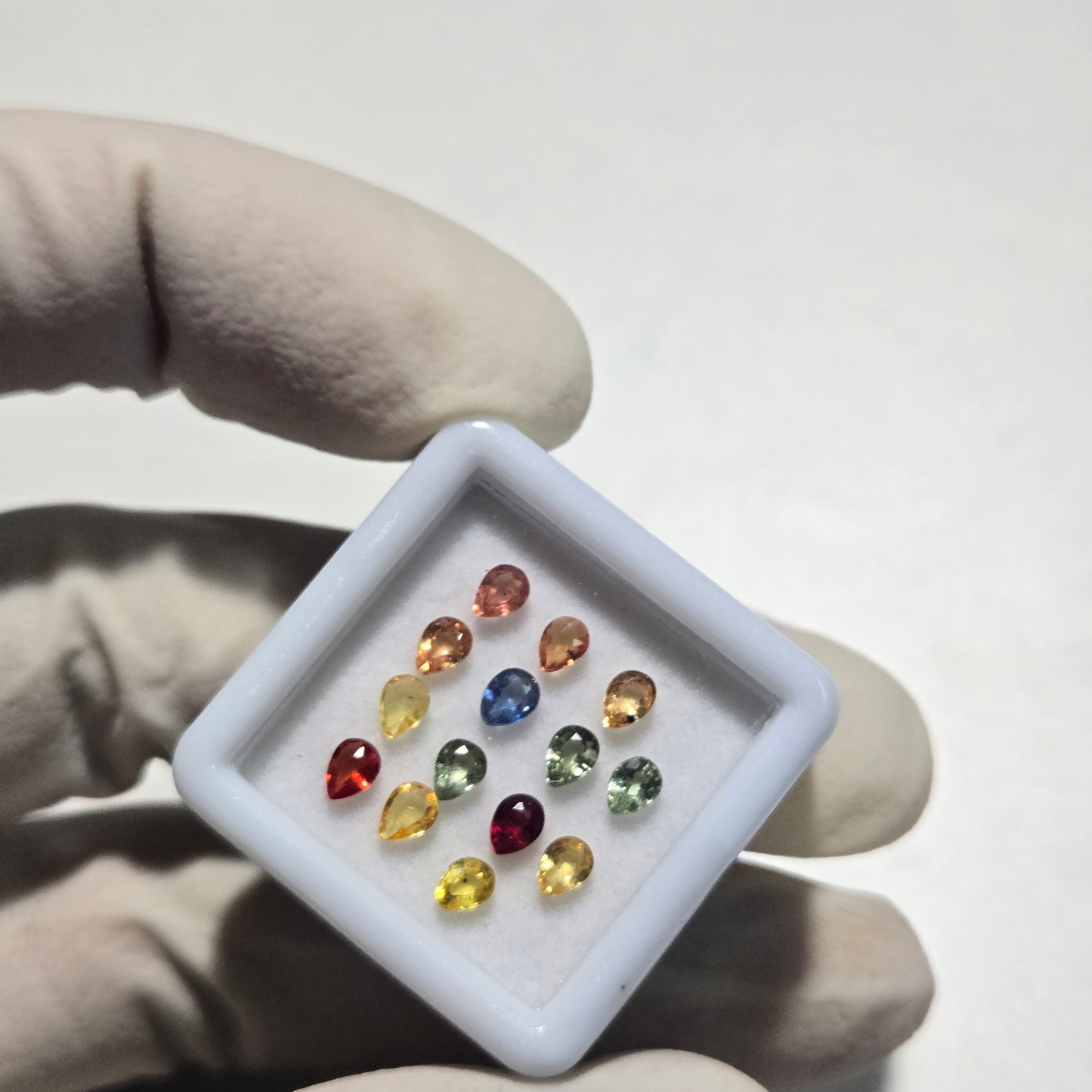 14 Pcs Natural Multi Sapphire Faceted Gemstones – 4x3mm Pear Cut | 2.6 Carats | Loose Stones