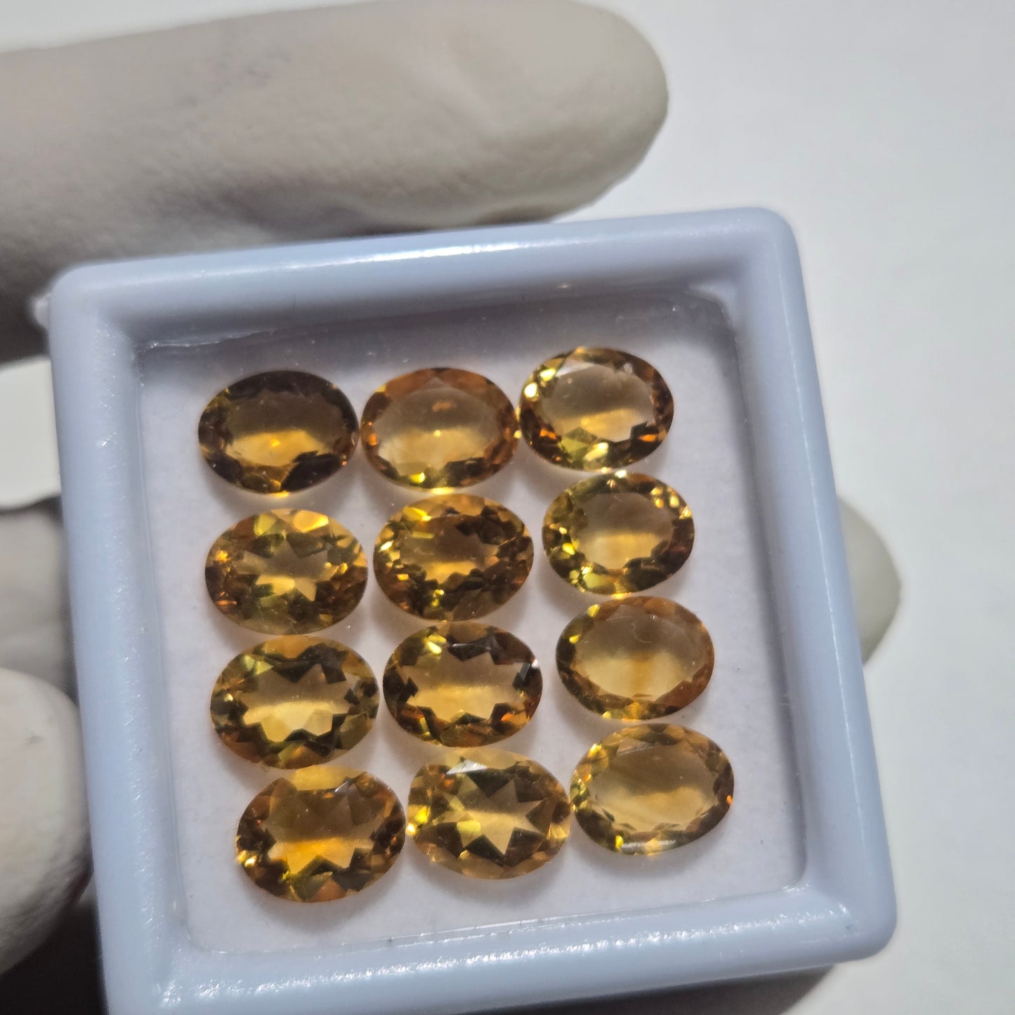12 Pcs Natural Citrine Faceted Gemstone | 9x7mm Oval Cut | Loose Stones for Jewelry Making