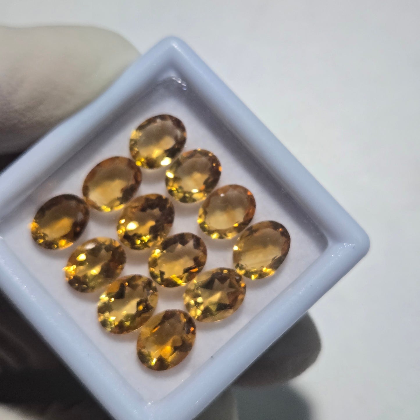 12 Pcs Natural Citrine Faceted Gemstone | 9x7mm Oval Cut | Loose Stones for Jewelry Making