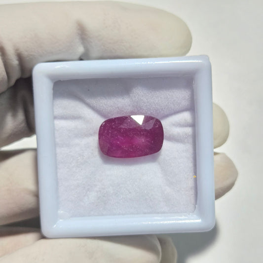 1 Pcs Natural Ruby Faceted Gemstone | 16x10mm Cushion Cut | 13.9 Carats | Loose Stones