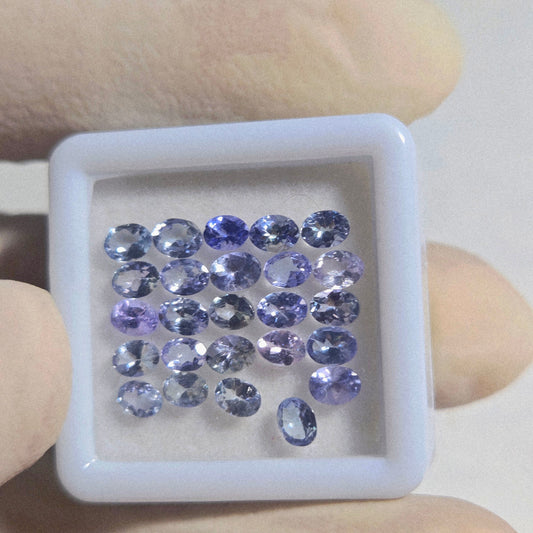 Natural Tanzanite Faceted Gemstones – 25 Pcs | 4 Carats | 4x3mm Oval Cut | Untreated AAA