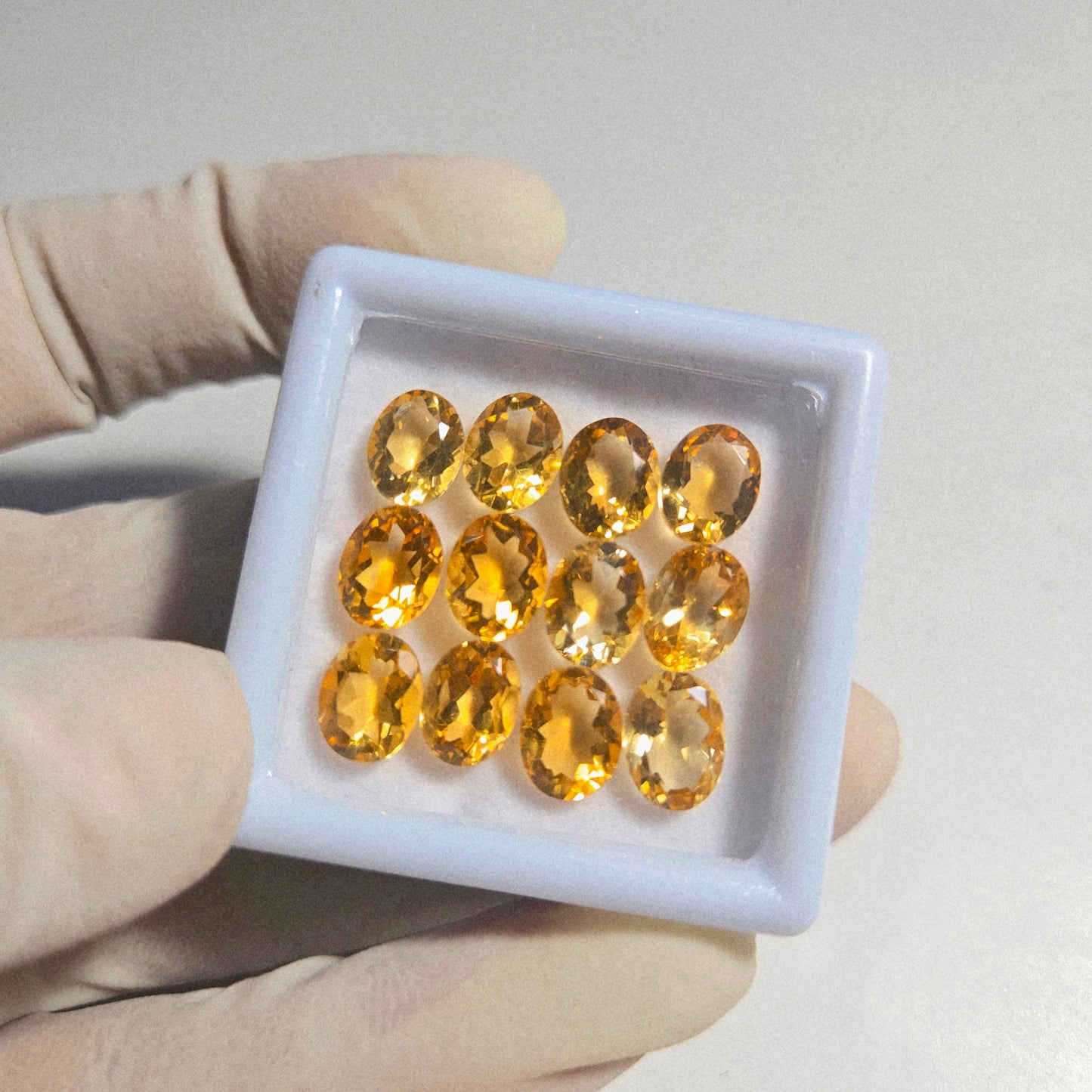 Natural Citrine Faceted Gemstone- 12 Pcs | 9x7mm Oval Shape | for Jewelry Making