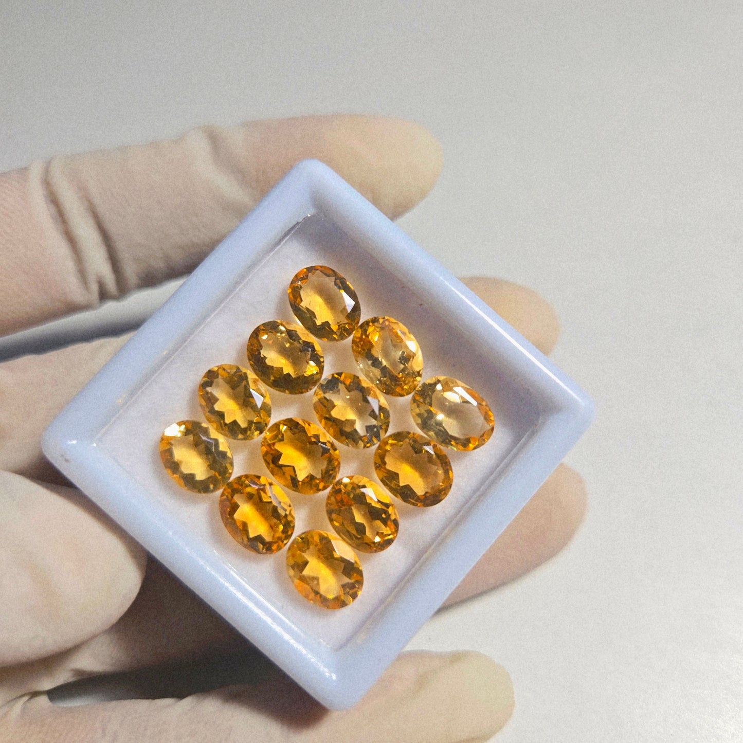 Natural Citrine Faceted Gemstone- 12 Pcs | 9x7mm Oval Shape | for Jewelry Making