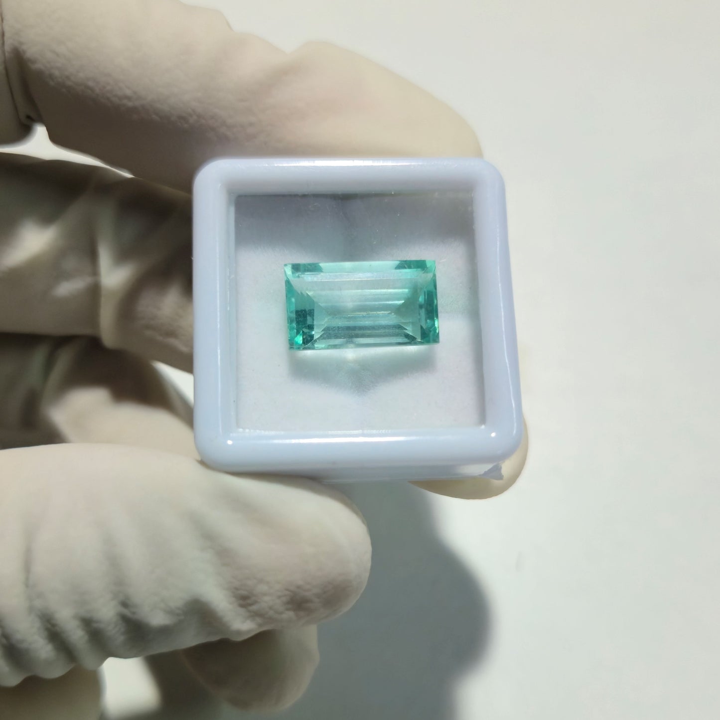 Natural Fluorite Faceted Gemstone – 14x9mm Rectangle Cut | 7.6 Carats Loose Stone