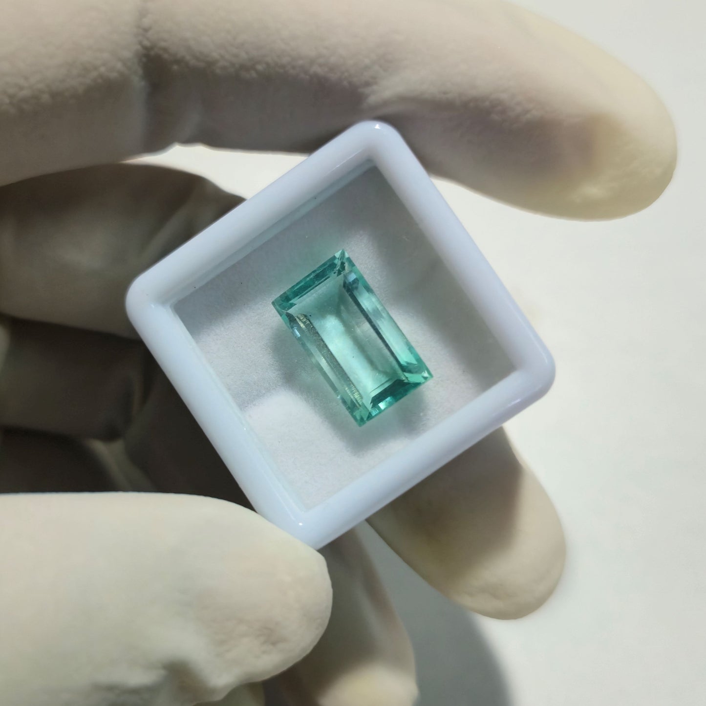 Natural Fluorite Faceted Gemstone – 14x9mm Rectangle Cut | 7.6 Carats Loose Stone