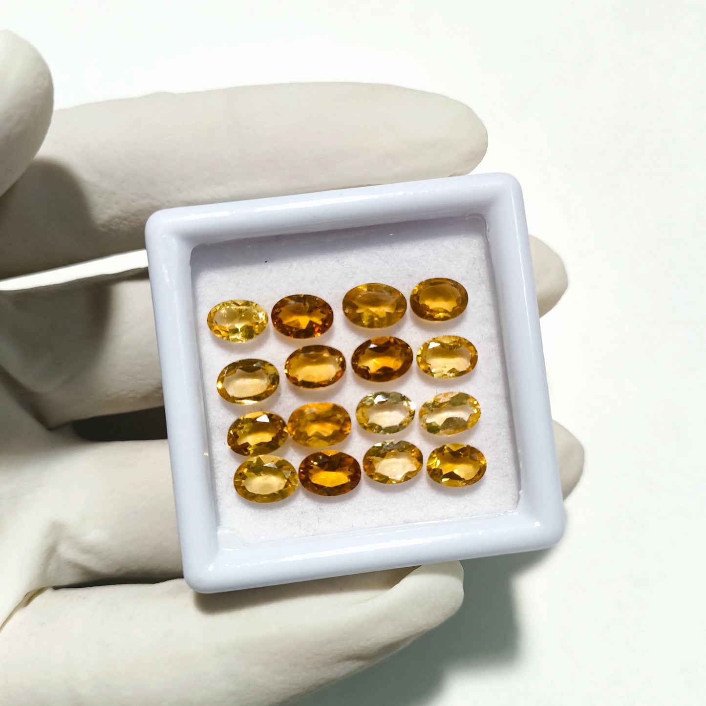 16 Pcs Natural Citrine Faceted Gemstone | 6x4mm Oval Cut | Loose Stones for Jewelry Making