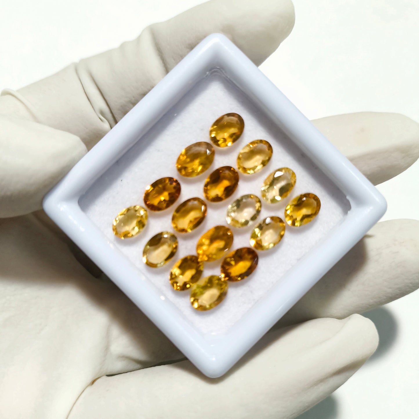 16 Pcs Natural Citrine Faceted Gemstone | 6x4mm Oval Cut | Loose Stones for Jewelry Making
