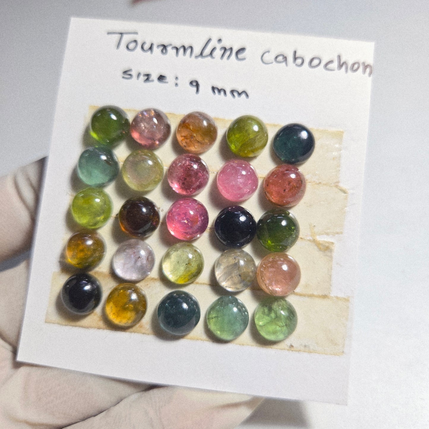 Natural Multi Tourmaline Cabochon Gemstones – 25 Pcs |8mm Round Cut | 79.5 Carats | Loose Stones for Jewelry Making