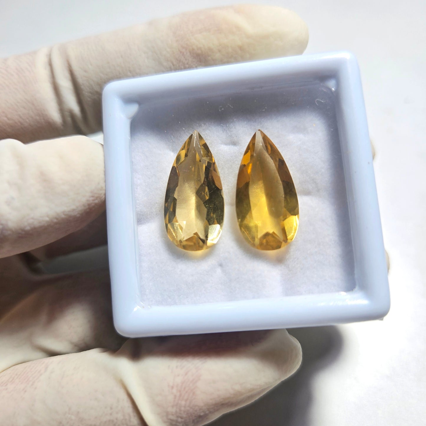 Natural Citrine Faceted Gemstone- 1 Pair | 20x10mm Pear Shape | for Jewelry Making