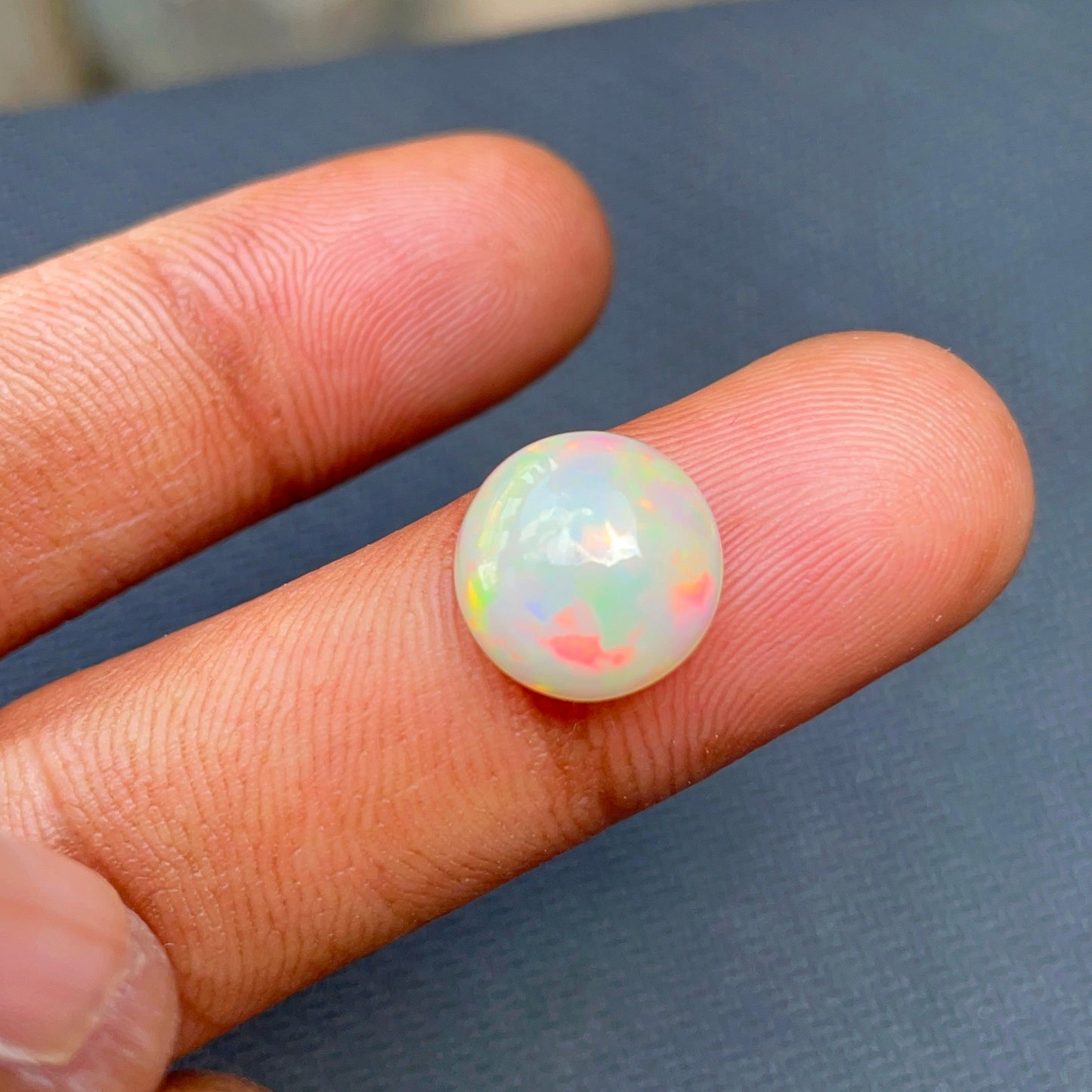 Natural Ethiopian Opal Cabochon – 1 Pc | 14mm Round | Loose Gemstone for Jewelry Making