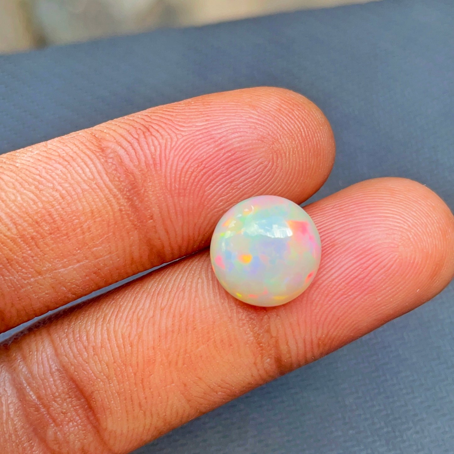 Natural Ethiopian Opal Cabochon – 1 Pc | 14mm Round | Loose Gemstone for Jewelry Making